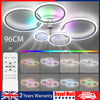 RGB LED Ceiling Fan Light Dimmable Chandelier Living Room Lamp W/ Remote Idgiemu