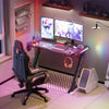 140cm Large Computer Gaming Desk PC Gamer Table Glaring Ambient RGB Light Adjust