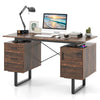 GYMAX Computer Desk Home Office Desk with Floating Desktop Coffee
