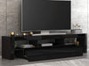 Modern Black 160cm TV Unit Cabinet Stand High Gloss Front with RGB LED Lights