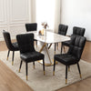 2x Luxury Faux Leather Kitchen Dining Chairs Accent Chairs with Metal Legs Black