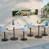 FATIVO 100cm Tall Marble Tulip Dining Table Round Bar Coffee Table Casual Studio