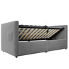 Daybed Upholstered Bed 3ft Single Sofa Bed with Storage, Velvet Grey 90 x 190 cm