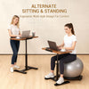 Adjustable Rolling Laptop Desk C Shaped Overbed Table on Wheels Tilting Tabletop