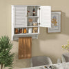 COSTWAY Bathroom Wall Cabinet Hanging Medicine Cabinet w/Towel Bar-White