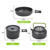 Portable Camping Cooking Cookware Set Aluminium Oxide Pots Pans Kettle 9-16Pcs