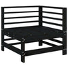 7 Piece Garden Lounge Set Black Solid Wood Pine vidaXL