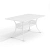 147cm White Cast Aluminium Bistro Dining Table with Umbrella Hole Patio Garden