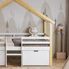 WHITE WOODEN KIDS HOUSE BED FRAME WITH STORAGE DRAWERS 3 FT SINGLE KIDS SLEEPER