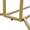 Dining Table Golden Metal Legs Kitchen Table White Marble Effect Top 140 x 80 cm
