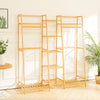 Heavy Duty Wooden Clothes Rail Rack Garment Hanging Stand Corner Open Wardrobe