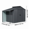 10x6FT Outdoor Garden Metal Storage Shed House w/Open Sheds for Tools Bike