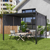 Steel Frame Outdoor Adjustable Pergola Gazebo Garden Sun Shade Canopy Shelter