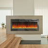 Mirrored Electric 50'' Wall Mounted Fireplace Inset Into Fire 12 Color LED Glass