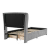 DOUBLE BED WITH STORAGE VELVET UPHOLSTERED BED FRAME WITH HEADBOARD, 4 DRAWERS