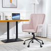 Pink Velvet Swivel Office Chair Lounge Accent Tub Armchair High Back Padded Seat
