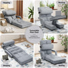 Floor Folding Chair 14 Positions Adjustable Floor Lazy Chair with Armrest Single