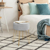 Velvet Modern Round Footstool Ottoman Footrest Makeup Dressing Chair Seat