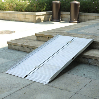 2/3/4/5/6FT Folding Aluminum Wheelchair Ramp Disabled Mobility Aid Access Ramps
