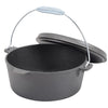 Portable Deep and Thick Stew Pot, Cast Iron Pot, Camping Cooking