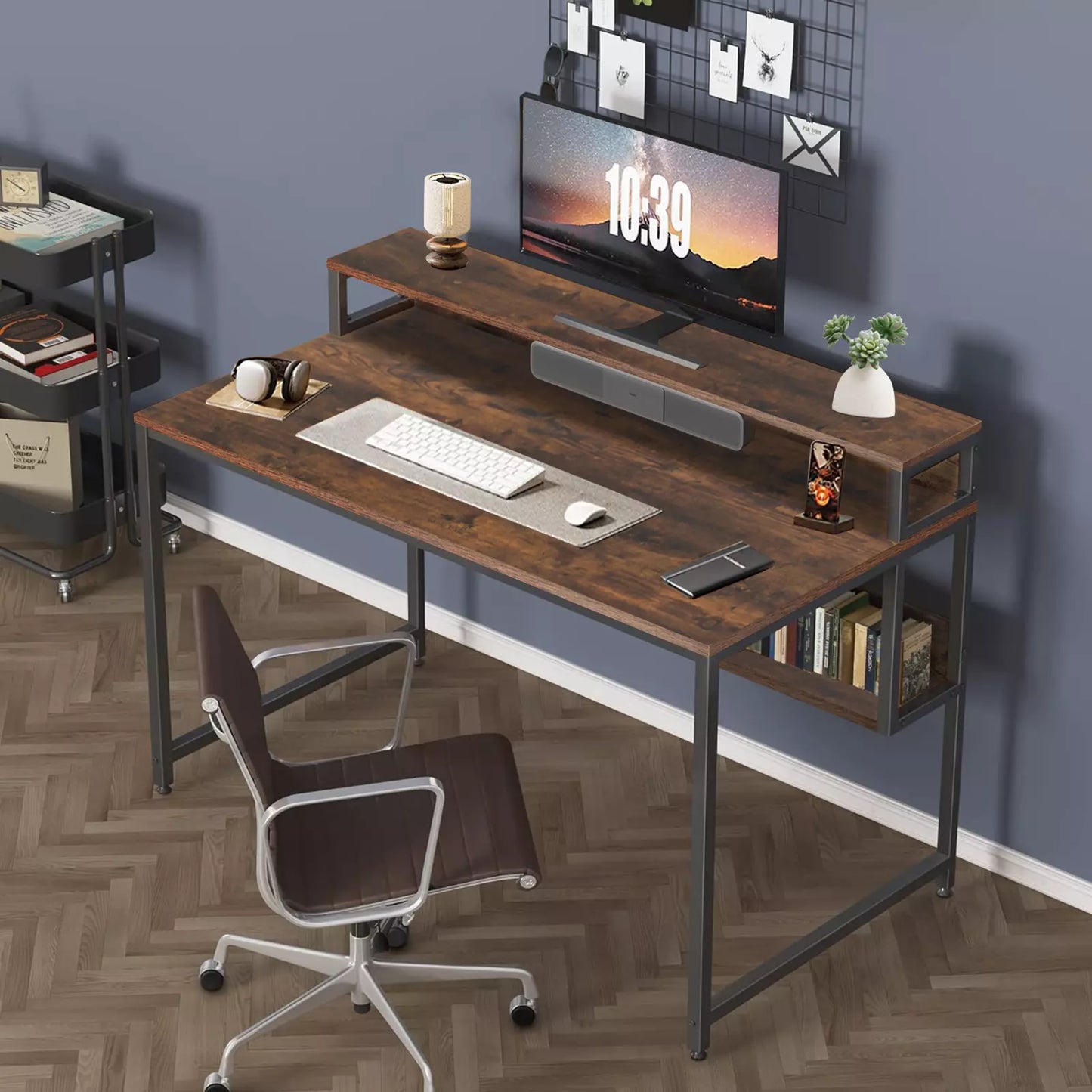Computer Desk Laptop PC Study Table Writing Home Office Desk Workstation Shelves