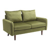 2 Seater Sofa Velvet Compact Loveseat Couch Settee with Cushions Wooden Legs