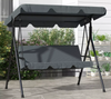 Outdoor Garden Swing Chair 3 Seater Cushioned Seat with Adjustable Canopy Grey