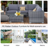 Grey Rattan Garden Sofa Set Outdoor 4 Piece Furniture with Cushions And Table
