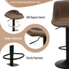 Ralex-chair Bar Stools, PU Leather Counter Height Barstools with Back, Brown