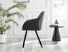 **Seconds** Falun Dark Grey Soft Touch Fabric Diamond Stitched Dining Chairs Bl