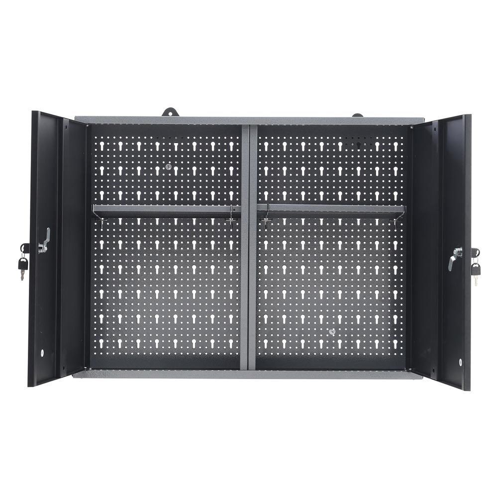 WALL MOUNTED TOOLS RACK METAL GARAGE STORAGE CUPBOARD TOOL CHEST CABIN ...
