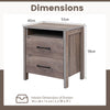 Bedroom Nightstand Farmhouse Bed Side Table End Table w/Open Shelf & 2 Drawers