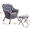 Fabric Lazy Chair with Footstool Relax Lounge Chair Accent Armchair Sofa Chair