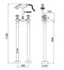 Traditional Freestanding Bath Shower Mixer Tap Brushed Brass-Chrome