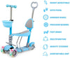 5-in-1 Kid Scooter Child Kick Flashing LED Light 3 Wheels Standing Sitting Gift