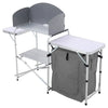 Aluminium Camping Table Folding Storage Kitchen Unit Outdoor Cook Station w/Bag