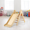 2-in-1 Triangle Climbing Set Kids indoor Wooden Triangle Climber Toy w/ slide
