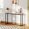 Long Sofa Side Table Narrow Accent Table w/Adjustable Foot Pads-Black