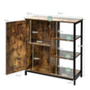 Industrial Storage Cabinet Freestanding Kitchen Cupboard w/3 Open Shelves & Door