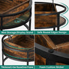 Round Lift Top Coffee Table with Storage Wood for Home Living Room Office Brown