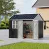 Heavy Duty 10x 8FT Metal Shed Steel Apex Roof Garden Storage Tool Bike Organizer