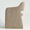 Nevada Dining Chair Beige Mocha Fully Upholstered Block Curved Frame