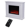 30Inch Electric Fireplace Standing White MDF Frame Surround Insert Fire Core Set