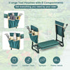 2-in-1 Garden Kneeler Seat EVA Pad Bench Foldable Garden Tool w/2 Tool Pouches