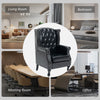 Chesterfield-style Wing Back Tufted Accent Chair Black