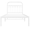 Metal Bed Frame with Headboard White 90x200 H5N1