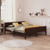 Bed Frame Dark Brown Solid Wood Pine 200x200 G7T0