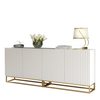 Modern Sideboard I 200cm I White I Fluted Fronts I Gold Legs I Storage Cabinet