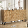 Slim Sideboard 150x35x78cm, 4 Doors Geometric Design, Living Bedroom Storage