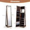 Free-standing Jewelry Armoire Lockable Jewelry Storage Organizer Jewelry Cabinet